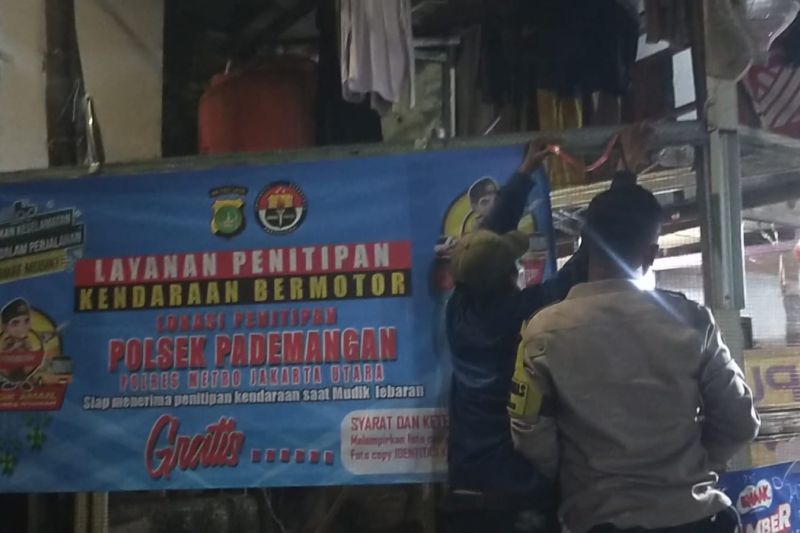 polsek pademangan buka layanan penitipan kendaraan gratis bagi pemudik