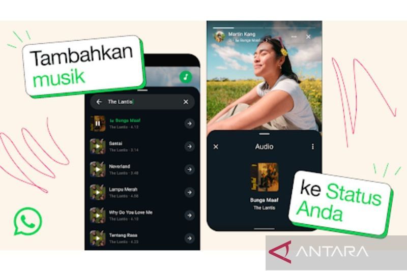 whatsapp sediakan fitur musik untuk update status