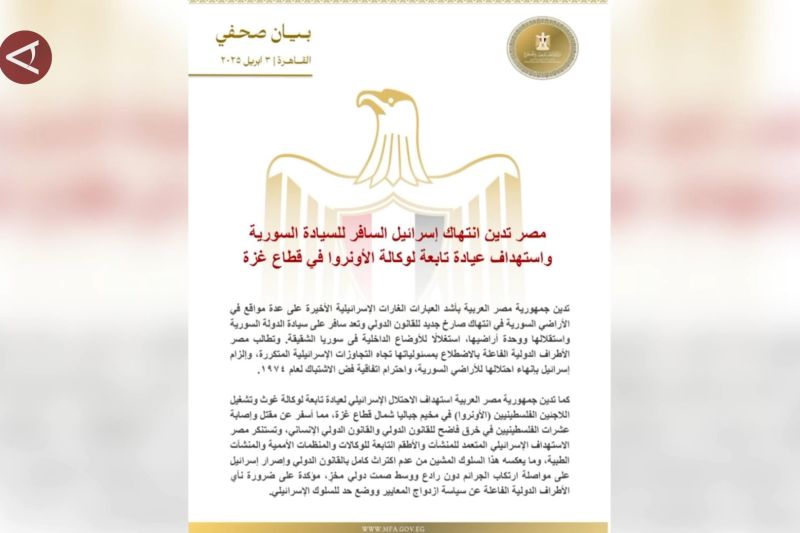 langgar kedaulatan mesir kutuk serangan terbaru israel di suriah 1