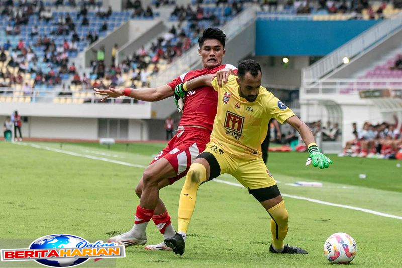 malut united menang di kandang persis solo dengan skor 3 1