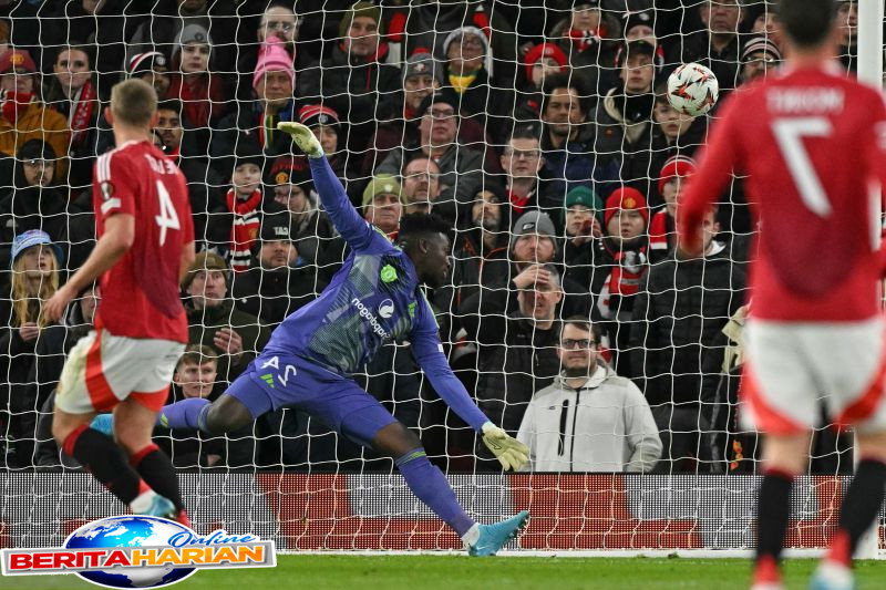 perempat final liga europa mu gagal menang gara gara onana