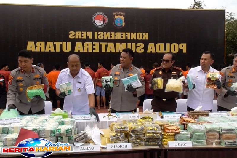 polda sumut amankan 634 tersangka dari pengungkapan 517 kasus narkoba