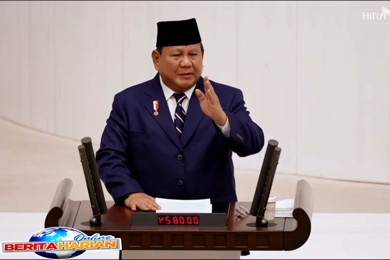 presiden prabowo sampaikan pidato kenegaraan di parlemen turki