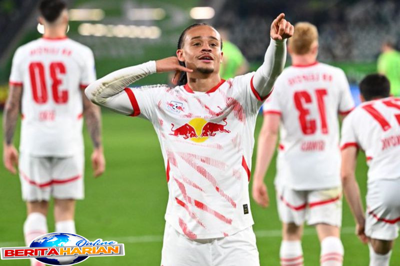 xavi simons cetak brace rb leipzig menang tipis 3 2 atas wolfsburg