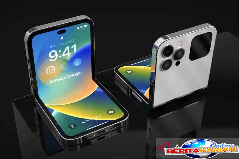iphone fold tengah diuji dengan kamera di bawah layar