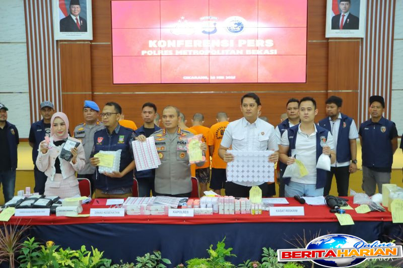 polres bekasi tangkap delapan pemalsu produk kosmetik