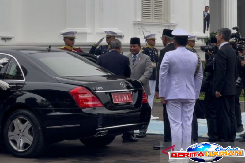 prabowo terima kunjungan resmi pm li qiang di istana merdeka