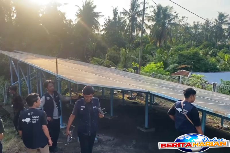 warga bondalem buleleng nikmati air bersih dari sumur bor tenaga surya