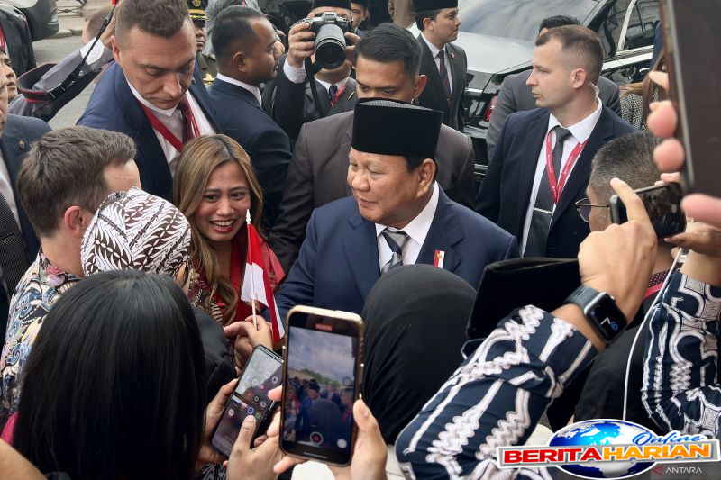 diaspora indonesia sambut meriah presiden prabowo di st petersburg