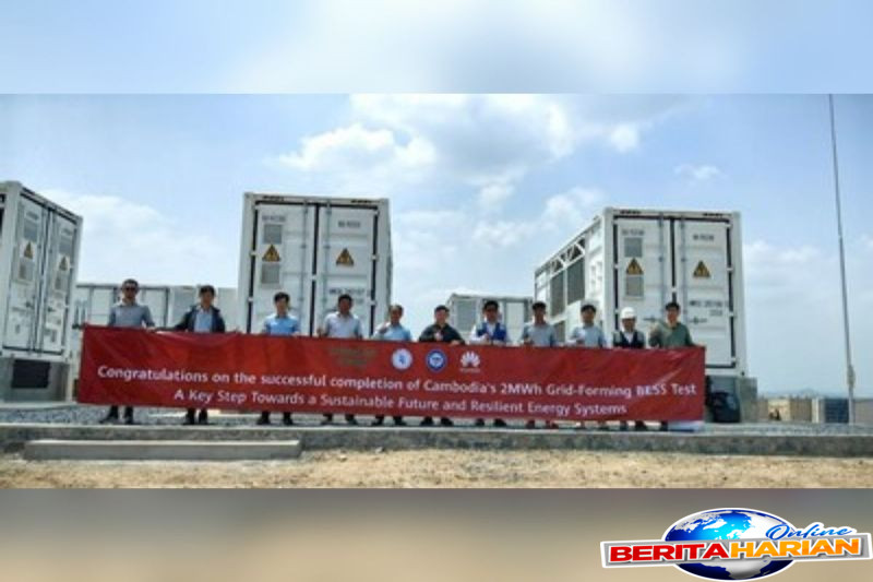 huawei dan schneitec telah uji proyek penyimpanan energi grid forming pertama di kamboja yang disertifikasi tv sd