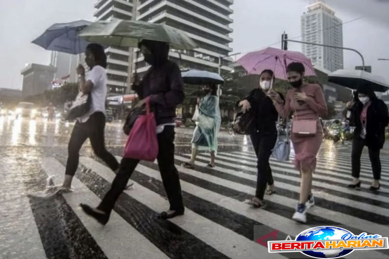 sebagian jakarta diprakirakan hujan ringan pada kamis pagi 1