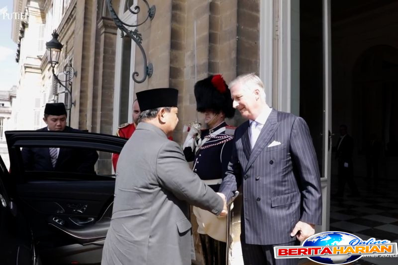akhiri lawatan kenegaraan di belgia prabowo temui raja philippe