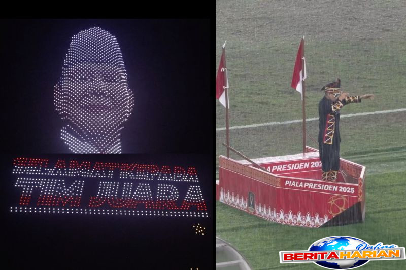 Pertunjukan Drone dan Pacu Jalur Meriahkan Puncak Piala Presiden 2025 1 drone show hingga pacu jalur meriahkan final piala presiden 2025