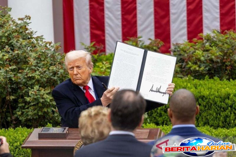 kemarin pengenaan tarif trump 32 persen hingga perum setor dividen