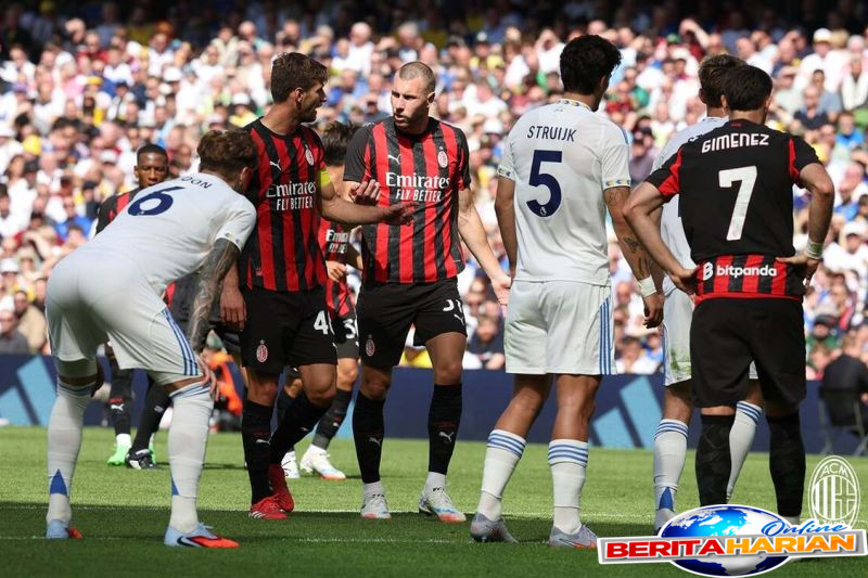 laga pramusim leeds united dan ac milan bermain imbang 1 1